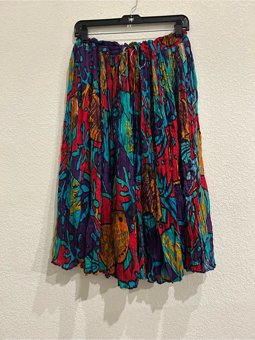 Bohemian Multicolor Floral Midi Skirt - Vibrant Pattern